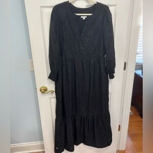 Chico’s Elegant Black Lace Long-sleeve Dress